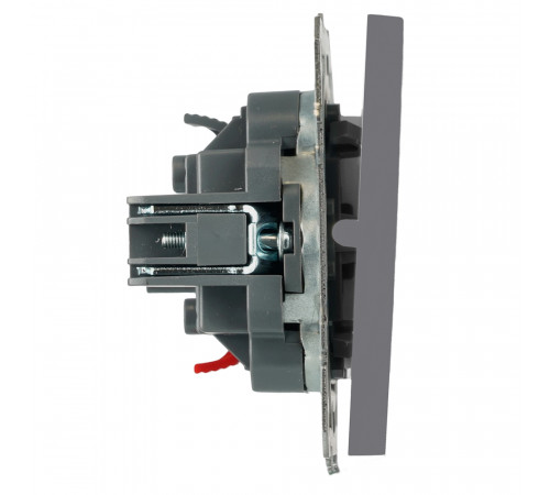 Выключатель 1-клавишный (механизм) СЗК Stekker Эмили 250В 10АRSW10-5103-10ZK платиново-серый soft touch 50238