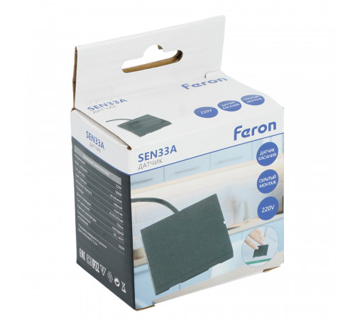 Датчик касания скрытый Feron SEN33A 500W 220V черный 51833 Датчик касания скрытый Feron SEN33A 500W 220V черный 51833