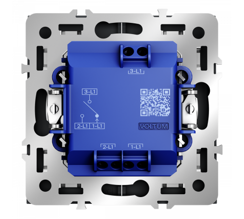 Выключатель встраиваемый Voltum S70 для жалюзи 10А, (графит) VLS020707