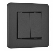 Выключатель двухклавишный Arte Milano SET16-1-30-2 black