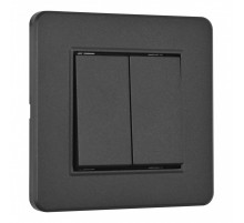 Выключатель двухклавишный Arte Milano SET16-1-30-2 black