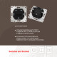 Выключатель круглый двухклавишный с рамкой Arte Milano SET08-1-30-2 silver