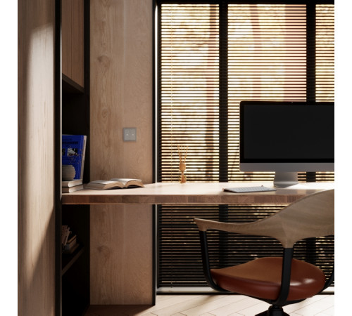 Выключатель встраиваемый Voltum S70 для жалюзи 10А, (сталь) VLS020705