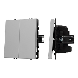 Механизм выключателя двухклавишный перекрёстный Arlight SWT-NOBE-MKX2-SFPL-IS (230V, 10A) (Никель) 061794