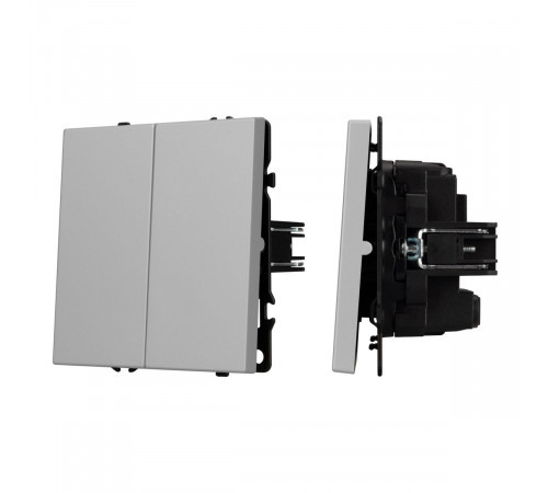 Механизм выключателя двухклавишный перекрёстный Arlight SWT-NOBE-MKX2-SFPL-IS (230V, 10A) (Никель) 061794