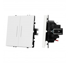 Механизм выключателя двухклавишный непроходной Arlight LED SWT-NOBE-MK02-SFPL-L-WH (230V, 10A) 054239
