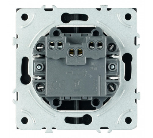 Выключатель двухклавишный Stekker Эмили RSW10-5116-05 черный уголь soft touch 50824
