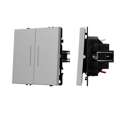 Выключатель проходной 2 кл подсветка софт-тач никель Arlight SWT-MKP2-SFPL-L-IS (250V, 10A) 059415(1)