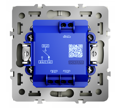Выключатель встраиваемый Voltum S70 для жалюзи 10А, (сталь) VLS020705