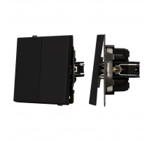 Механизм выключателя двухклавишный проходной Arlight SWT-TENDO-MKP2-SFPL-BK (230V, 10A) 054553