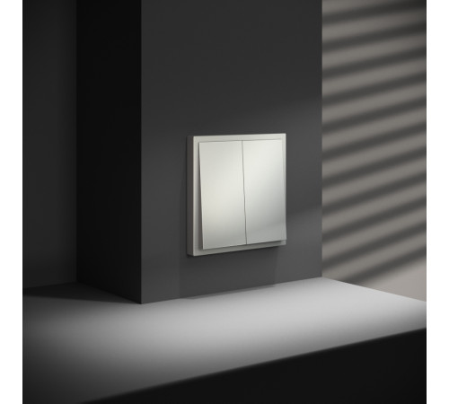 Перекрестный переключатель встраиваемый Voltum S70 двухклавишный 10А, (сталь) VLS020505