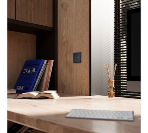 Выключатель встраиваемый Voltum S70 для жалюзи 10А, (графит) VLS020707