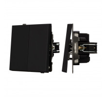 Механизм выключателя двухклавишный непроходной Arlight SWT-TENDO-MK02-SFPL-BK (230V, 10A) 054544