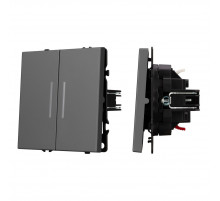 Механизм выключателя двухклавишный проходной Arlight LED SWT-NOBE-MKP2-SFPL-L-GR (230V, 10A) 054269