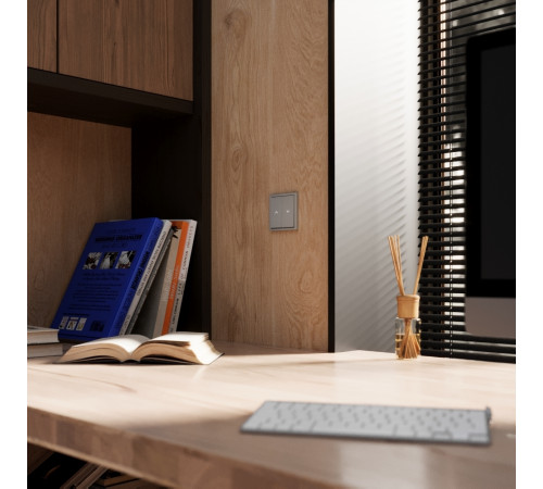 Выключатель встраиваемый Voltum S70 для жалюзи 10А, (сталь) VLS020705