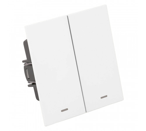 Выключатель 2-клавишный c индикатором (механизм) Stekker Мия 250В 10А RSW10-3102-01 белая магнолия 50432