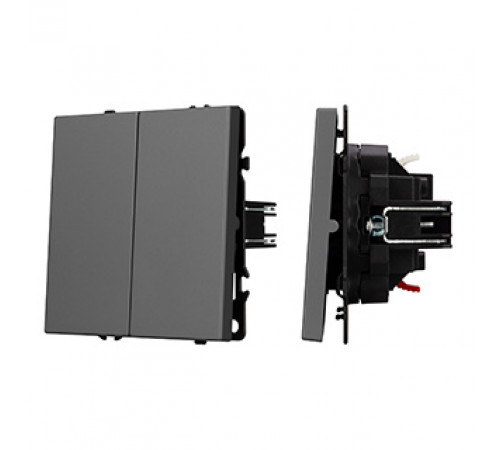 Механизм звонкового выключателя двухклавишный Arlight SWT-NOBE-MKR2-SFPL-GR (230V, 10A) (Серый базальт) 061740