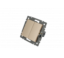 Механизм выключателя двухклавишный проходной Arlight SWT-MKP2-PL-GD-V (250V, 10A) 049895