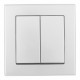 Выключатель двухклавишный Arte Milano SET06-1-30-2 silver