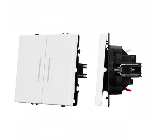 Выключатель 2 кл подсветка софт-тач белый кварц Arlight SWT-MK02-SFPL-L-WH (250V, 10A) 054239(1)