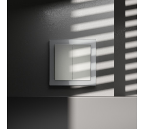 Перекрестный переключатель встраиваемый Voltum S70 двухклавишный 10А, (сталь) VLS020505