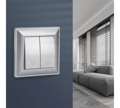 Выключатель жалюзи Werkel серебряный W1124506 4690389155987