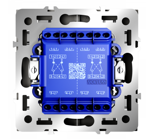 Перекрестный переключатель встраиваемый Voltum S70 двухклавишный 10А, (кашемир) VLS020503