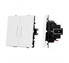 Механизм выключателя двухклавишный проходной Arlight LED SWT-NOBE-MKP2-SFPL-L-WH (230V, 10A) 054240