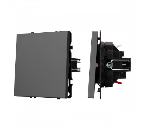 Выключатель проходной 1 кл софт-тач серый базальт Arlight SWT-MKP1-SFPL-GR (250V, 10A) 054248(1)