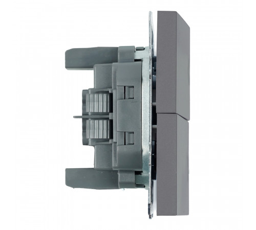 Переключатель 1-клавишный (механизм) СЗК Stekker Эмили 250В 10A RSW10-5105-10ZK платиново-серый soft touch 50240