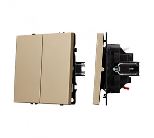 Механизм звонкового выключателя двухклавишный Arlight SWT-NOBE-MKR2-SFPL-GD (230V, 10A) (Золотой песок) 061739