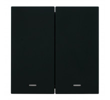 Выключатель 2-клавишный c индикатором (механизм) Stekker Мия 250В 10А RSW10-3102-05 черный бархат 50446