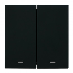 Выключатель 2-клавишный c индикатором (механизм) Stekker Мия 250В 10А RSW10-3102-05 черный бархат 50446