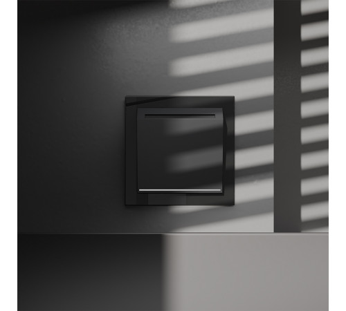 Выключатель встраиваемый Voltum S70 карточный 16А, (черный матовый) VLS010708