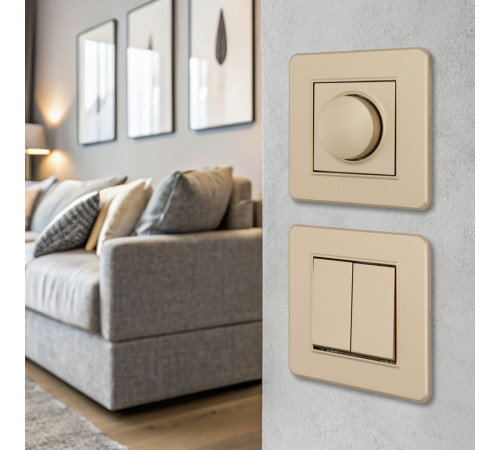 Выключатель двухклавишный Arte Milano SET16-1-30-2 shampan