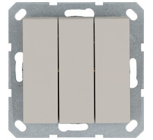 Выключатель трехклавишный 10A 250V с накладкой, цвет Тауп Jasmart G3031T