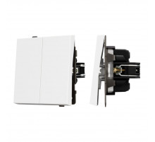 Механизм выключателя двухклавишный проходной Arlight SWT-TENDO-MKP2-PL-WH (230V, 10A) 054066
