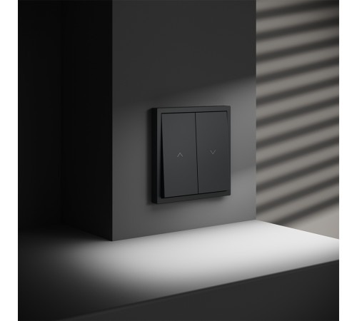 Выключатель встраиваемый Voltum S70 для жалюзи 10А, (графит) VLS020707