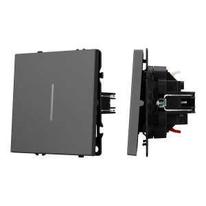 Выключатель проходной 1 кл подсветка софт-тач серый базальт Arlight SWT-MKP1-SFPL-L-GR (250V, 10A) 054263(1)