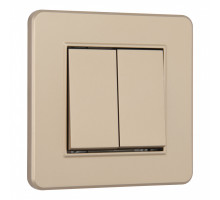 Выключатель двухклавишный Arte Milano SET16-1-30-2 shampan