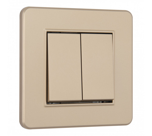 Выключатель двухклавишный Arte Milano SET16-1-30-2 shampan