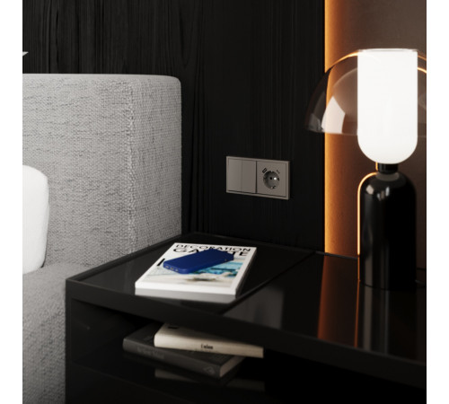 Перекрестный переключатель встраиваемый Voltum S70 двухклавишный 10А, (кашемир) VLS020503