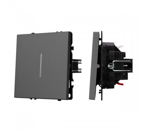 Механизм выключателя одноклавишный проходной Arlight LED SWT-NOBE-MKP1-SFPL-L-GR (230V, 10A) 054263