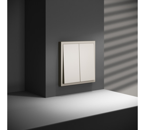 Перекрестный переключатель встраиваемый Voltum S70 двухклавишный 10А, (кашемир) VLS020503