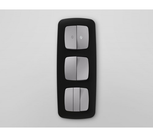 Комплект механизма 2-клавишного перекрестного выключателя Ambrella Volt 10A-250V OMEGA MO503030 Сталь матовый QUANT (OP5030, VM125)