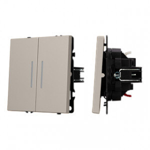 Механизм звонкового выключателя двухклавишный Arlight LED SWT-NOBE-MKR2-SFPL-L-CA (230V, 10A) (Кашемир) 061787(1)