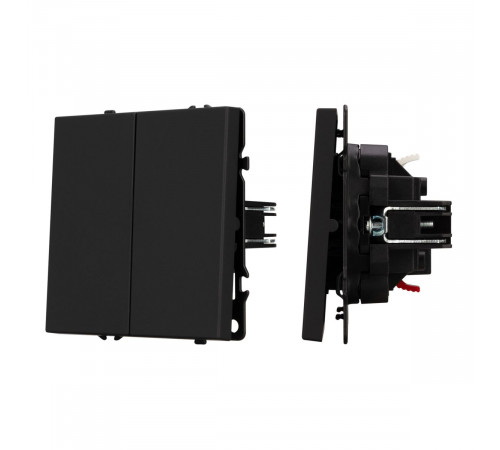 Выключатель проходной 2 кл софт-тач черный оникс Arlight SWT-MKP2-SFPL-BK (250V, 10A) 054255(1)