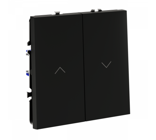 Выключатель встраиваемый Voltum S70 для жалюзи 10А, (черный матовый) VLS020708