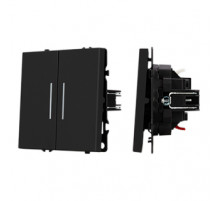 Механизм звонкового выключателя двухклавишный Arlight LED SWT-NOBE-MKR2-SFPL-L-BK (230V, 10A) (Черный оникс) 061742(1)