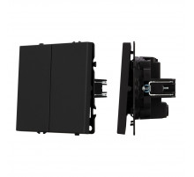 Выключатель перекрёстный 2 кл софт-тач черный оникс Arlight SWT-MKX2-SFPL-BK (250V, 10A) 061790(1)